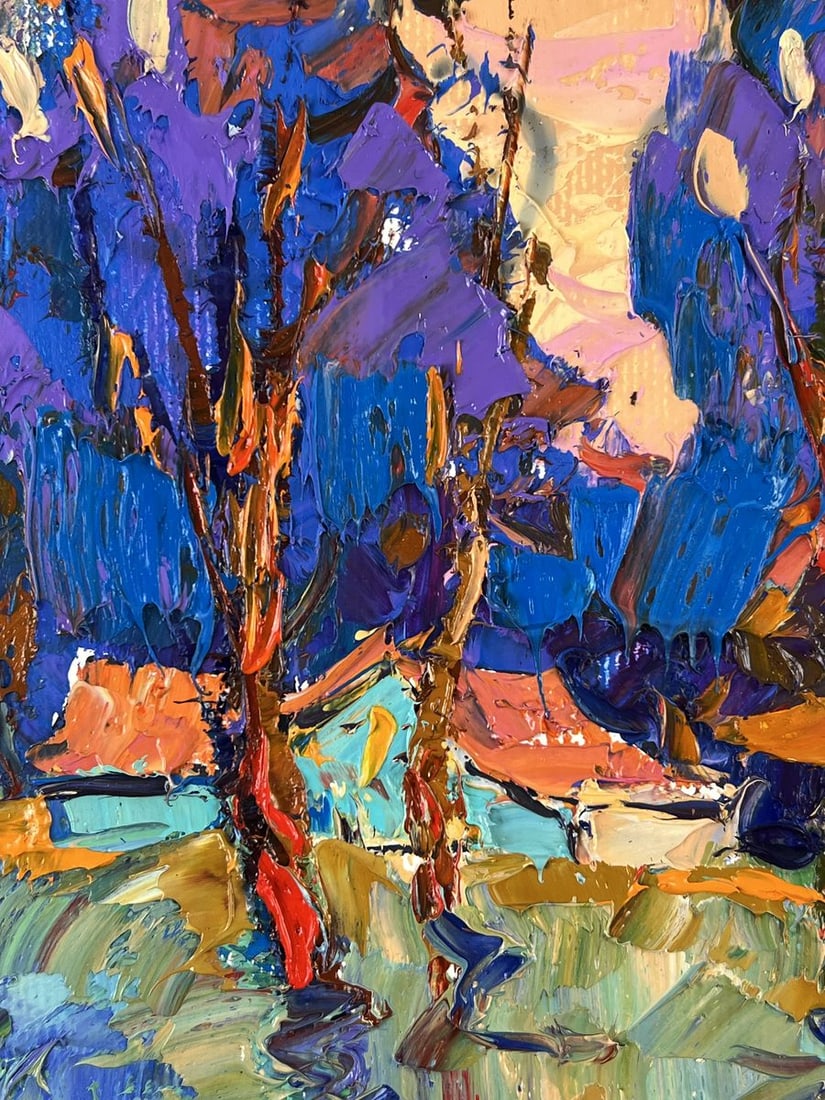 Oil painting Blue Distance Beyond the Forest Oksana Ivanyuk - 4