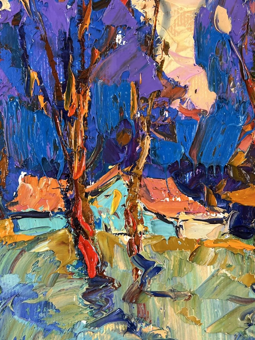Oil painting Blue Distance Beyond the Forest Oksana Ivanyuk - 5