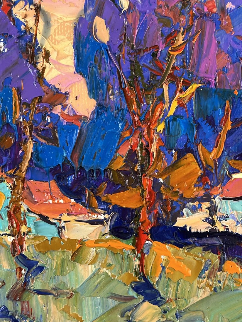 Oil painting Blue Distance Beyond the Forest Oksana Ivanyuk - 7
