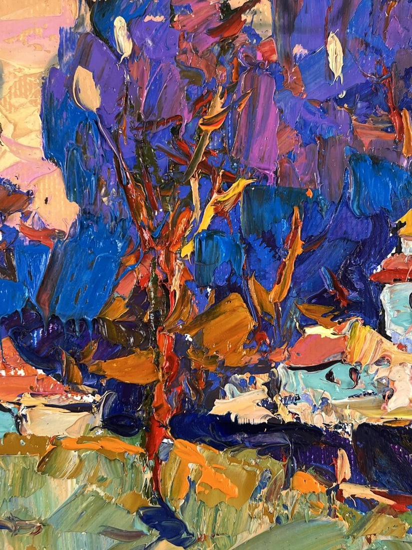 Oil painting Blue Distance Beyond the Forest Oksana Ivanyuk - 8
