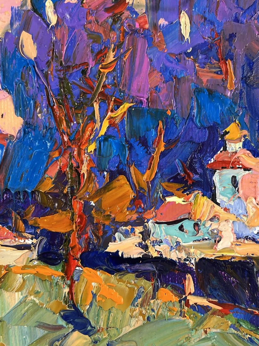 Oil painting Blue Distance Beyond the Forest Oksana Ivanyuk - 9