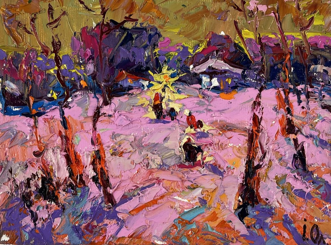 Oil painting Frosty Evening in Winter Oleksiy Ivanyuk - 3