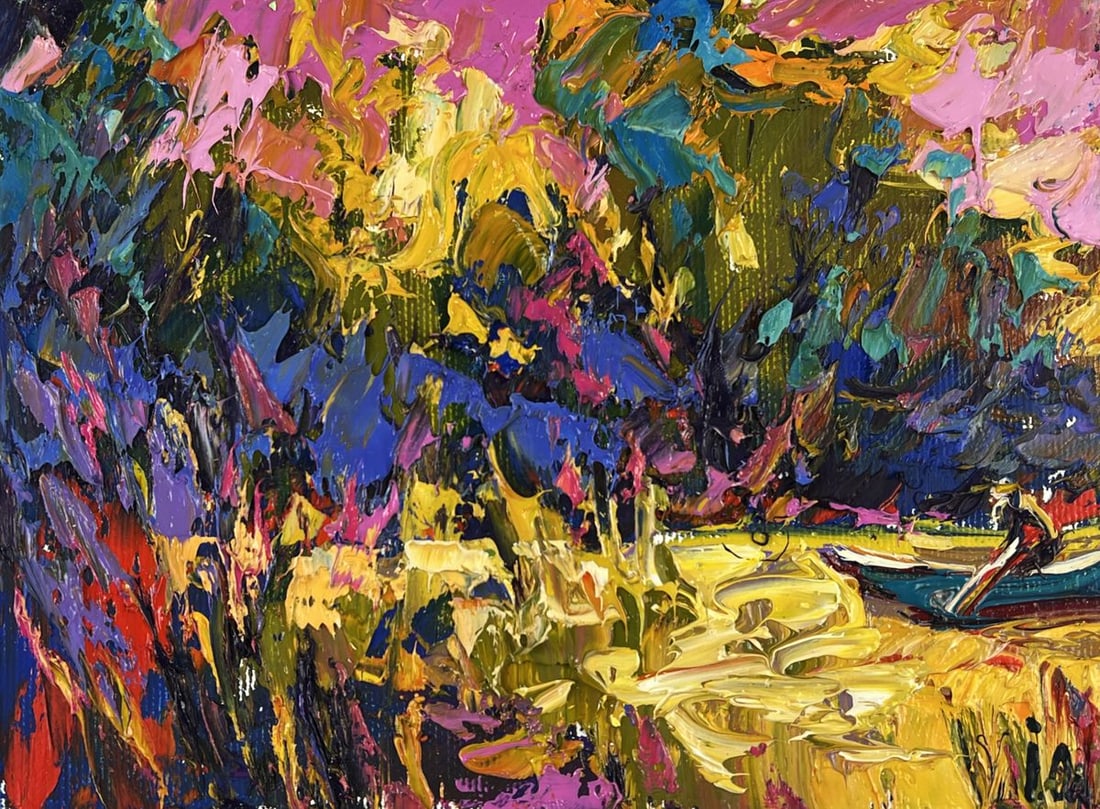 Oil painting A Quiet Backwater in Nature Oleksiy Ivanyuk - 3