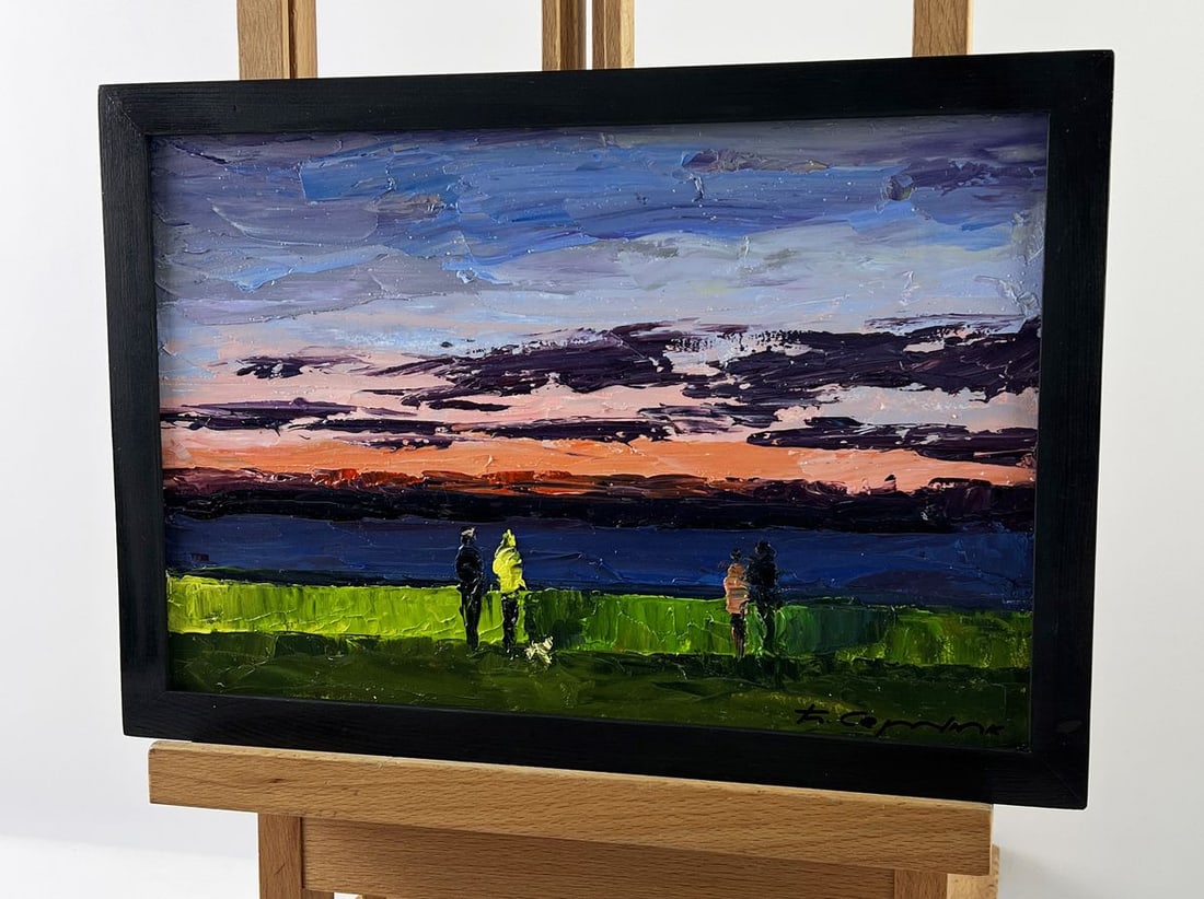 Oil painting Wide River at Sunset Boris Serdyuk - 2