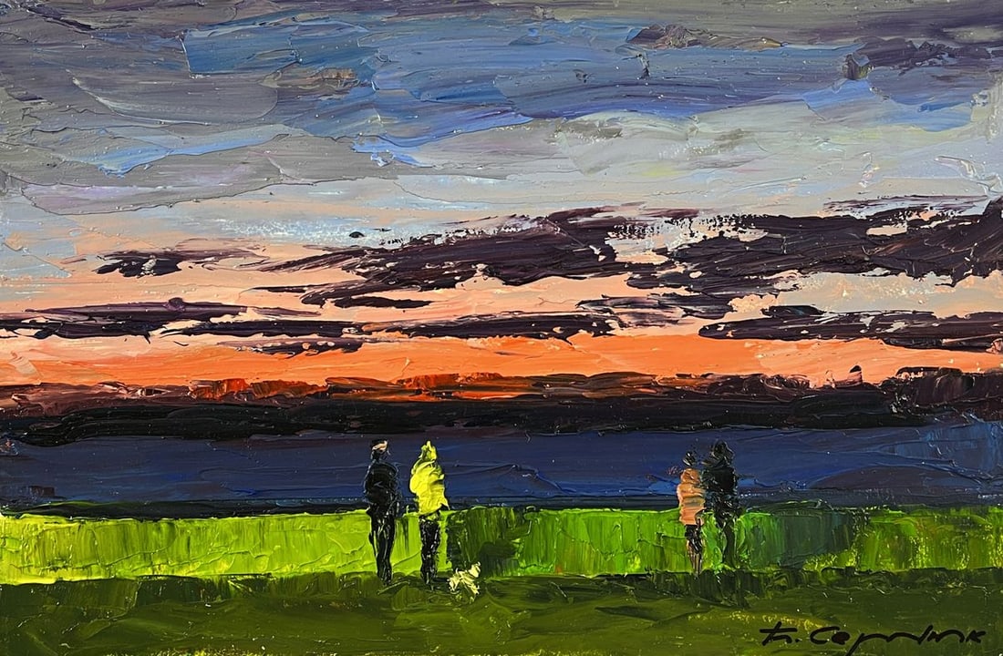 Oil painting Wide River at Sunset Boris Serdyuk - 3