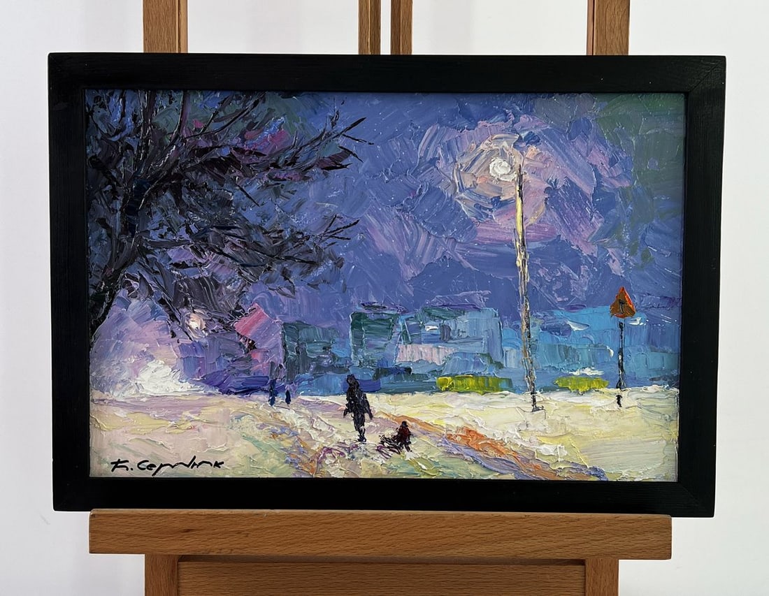 Oil painting Evening Walk in Winter Boris Serdyuk (1 of 11)