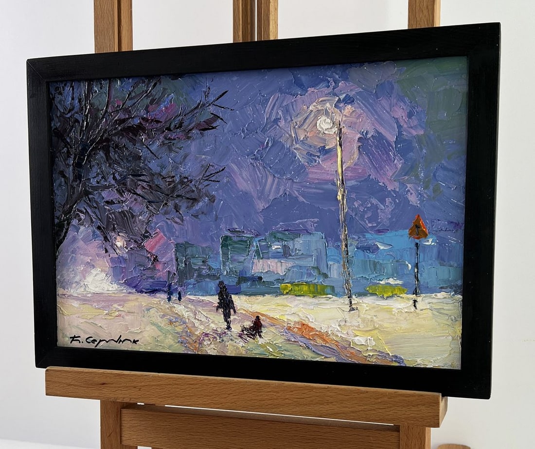 Oil painting Evening Walk in Winter Boris Serdyuk - 2