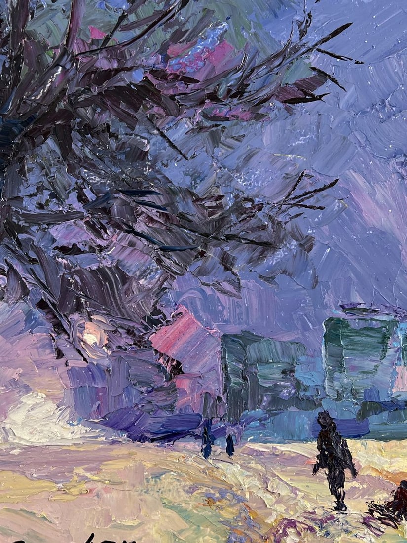 Oil painting Evening Walk in Winter Boris Serdyuk - 4