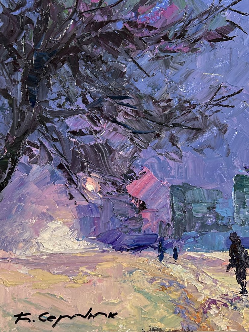 Oil painting Evening Walk in Winter Boris Serdyuk - 5