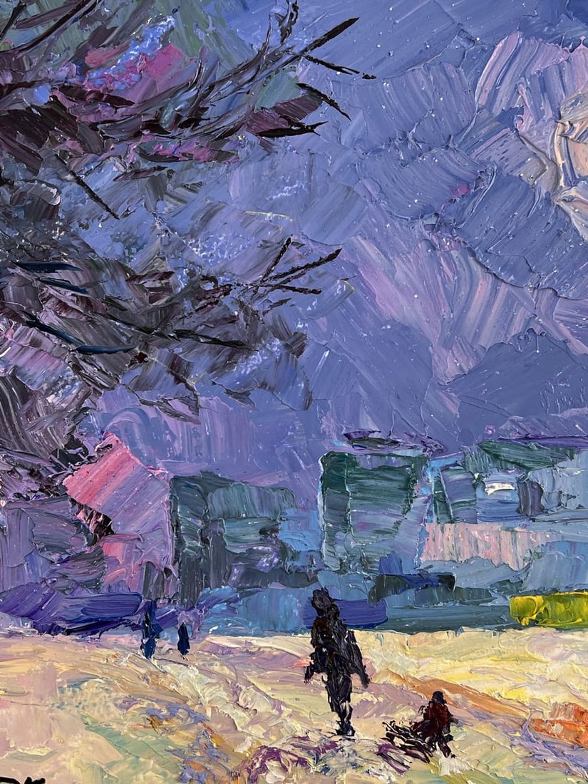Oil painting Evening Walk in Winter Boris Serdyuk - 6