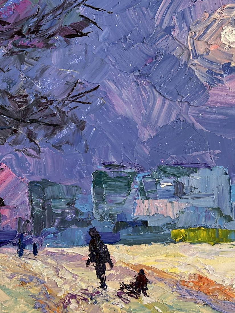 Oil painting Evening Walk in Winter Boris Serdyuk - 7