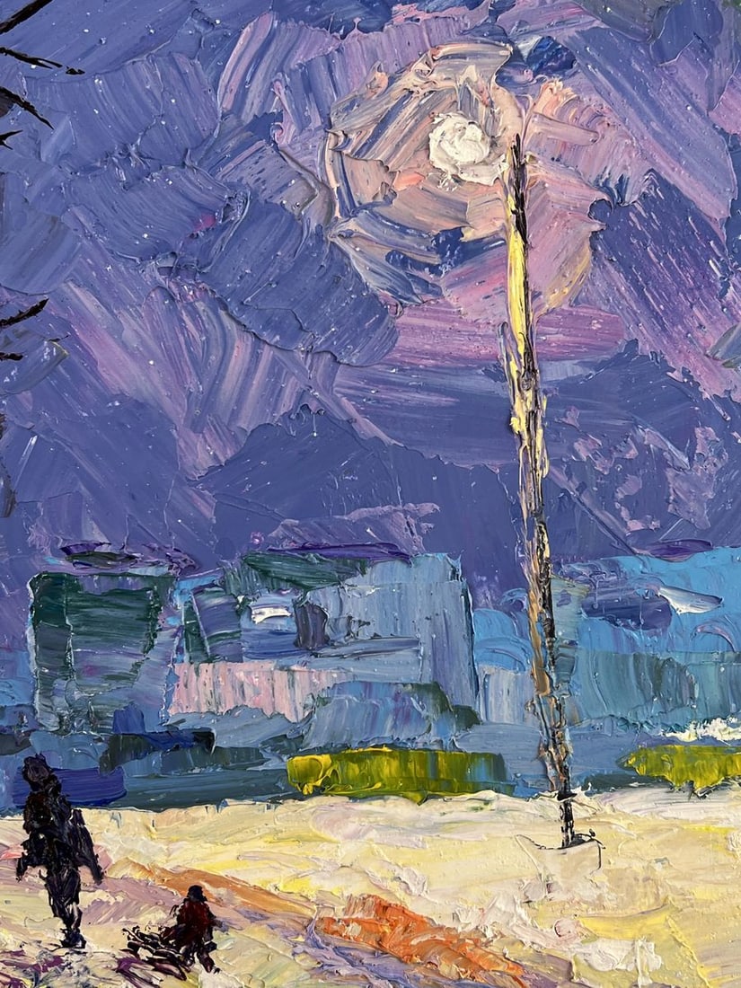 Oil painting Evening Walk in Winter Boris Serdyuk - 8