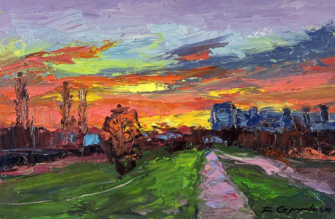 Oil painting Evening Descended Over the Road Boris Serdyuk - 3
