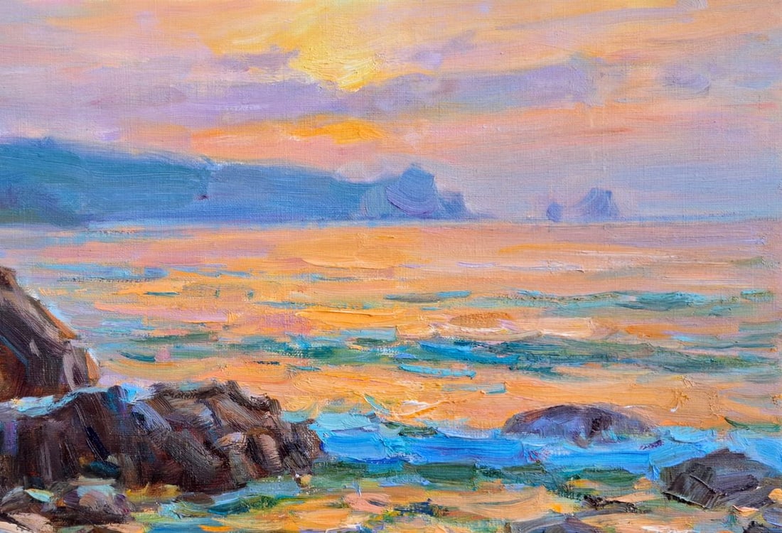 Oil painting Evening By The Sea Vyacheslav Pereta - 3