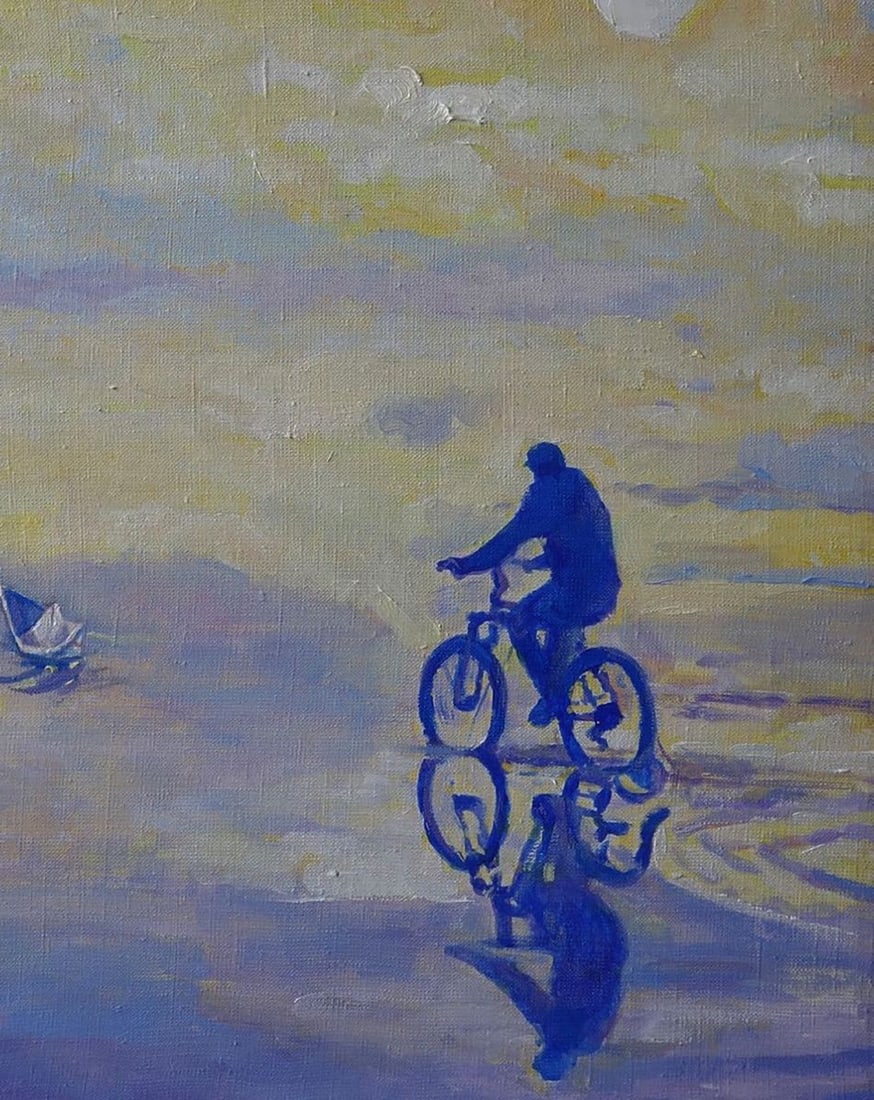 Oil painting On the road by bike Anatoly Varvarov - 7