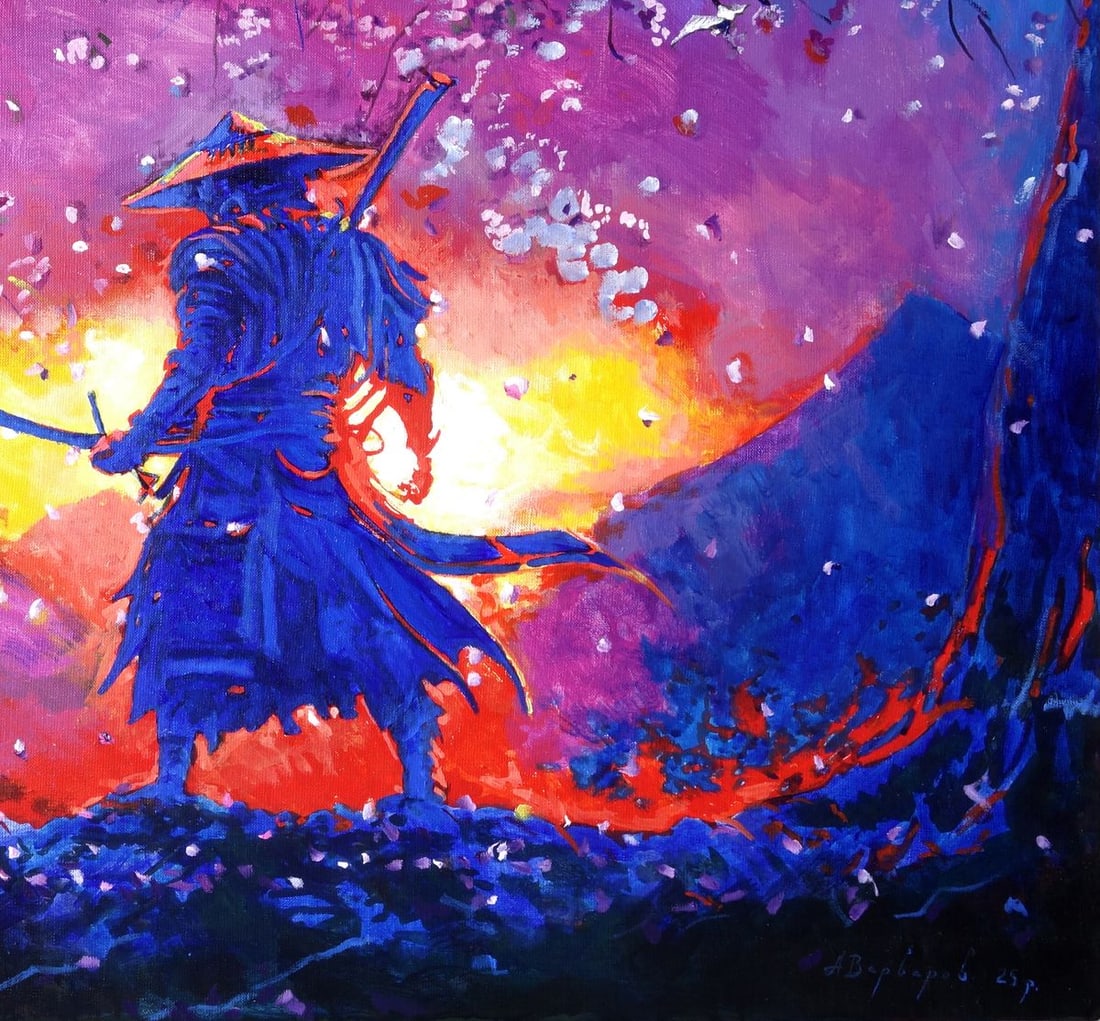 Oil painting Samurai Spring Anatoly Varvarov - 6