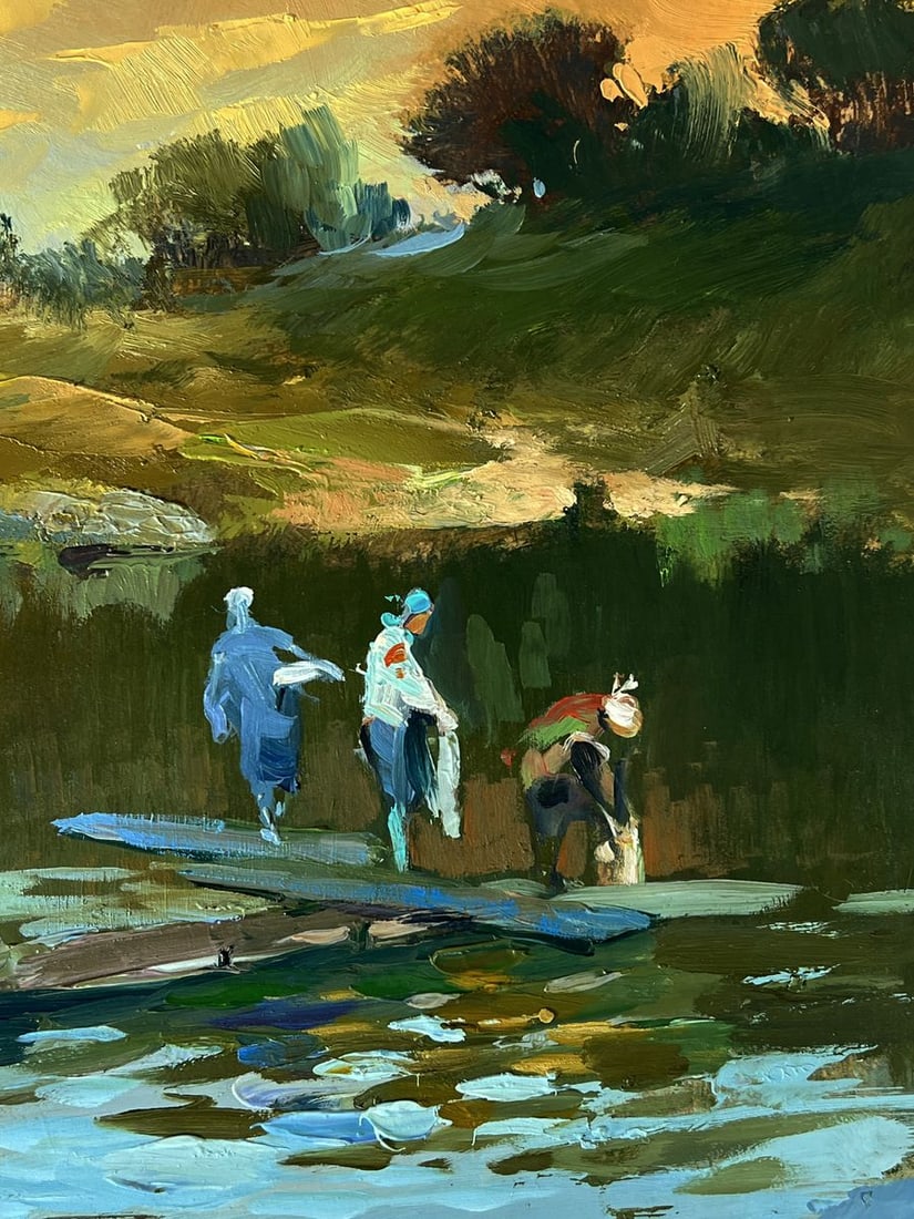 Oil painting They fill buckets at the lake Yuriy Suprunchuk - 5