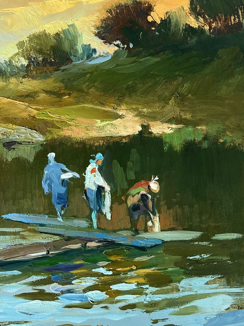 Oil painting They fill buckets at the lake Yuriy Suprunchuk - 6