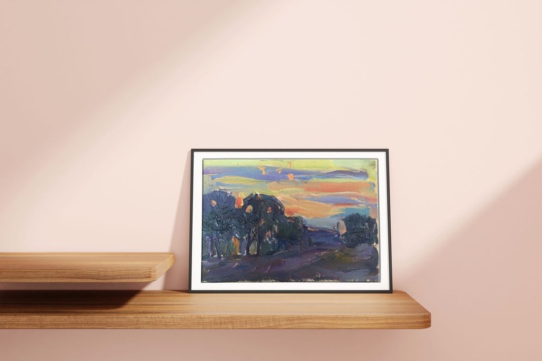 Oil painting Evening park Peter Tovpev - 2