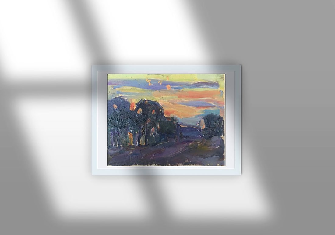 Oil painting Evening park Peter Tovpev - 3