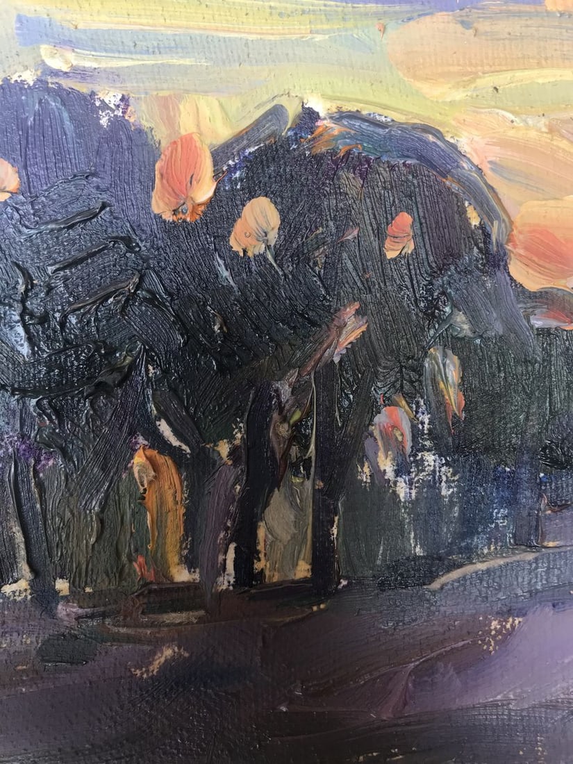 Oil painting Evening park Peter Tovpev - 5