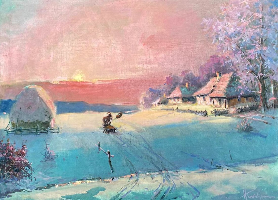 Oil painting Frosty Nestor Mitrofanovich Kizenko: Title: Oil painting Frosty Nestor Mitrofanovich Kizenko Description: No1581 *** ABOUT THIS PAINTING *** * TITLE: "Frosty" * ARTISTS: Nestor Mitrofanovich Kizenko * SIZE: 75x55 cm/'29.52x21.65 inches' 
