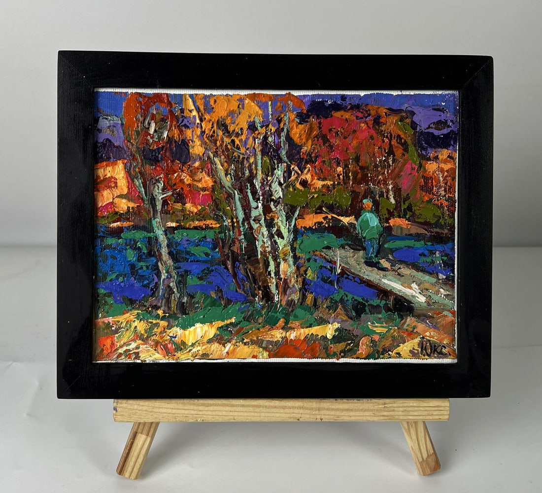 Oil painting Autumn evening by the river Oksana Ivanyuk: Title: Oil painting Autumn evening by the river Oksana Ivanyuk Description: NoAAA6440*** ABOUT THIS PAINTING **** TITLE: "Autumn evening by the river"* ARTISTS: Oksana Ivanyuk* SIZE: 15x20 cm/5.90x7.8