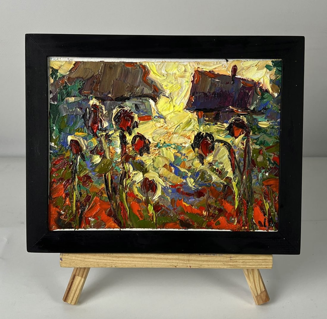 Oil painting Yellow sunset behind the houses Oleksiy Ivanyuk: Title: Oil painting Yellow sunset behind the houses Oleksiy Ivanyuk Description: NoAAA6441*** ABOUT THIS PAINTING **** TITLE: "Yellow sunset behind the houses"* ARTISTS: Oleksiy Ivanyuk* SIZE: 15x20 c