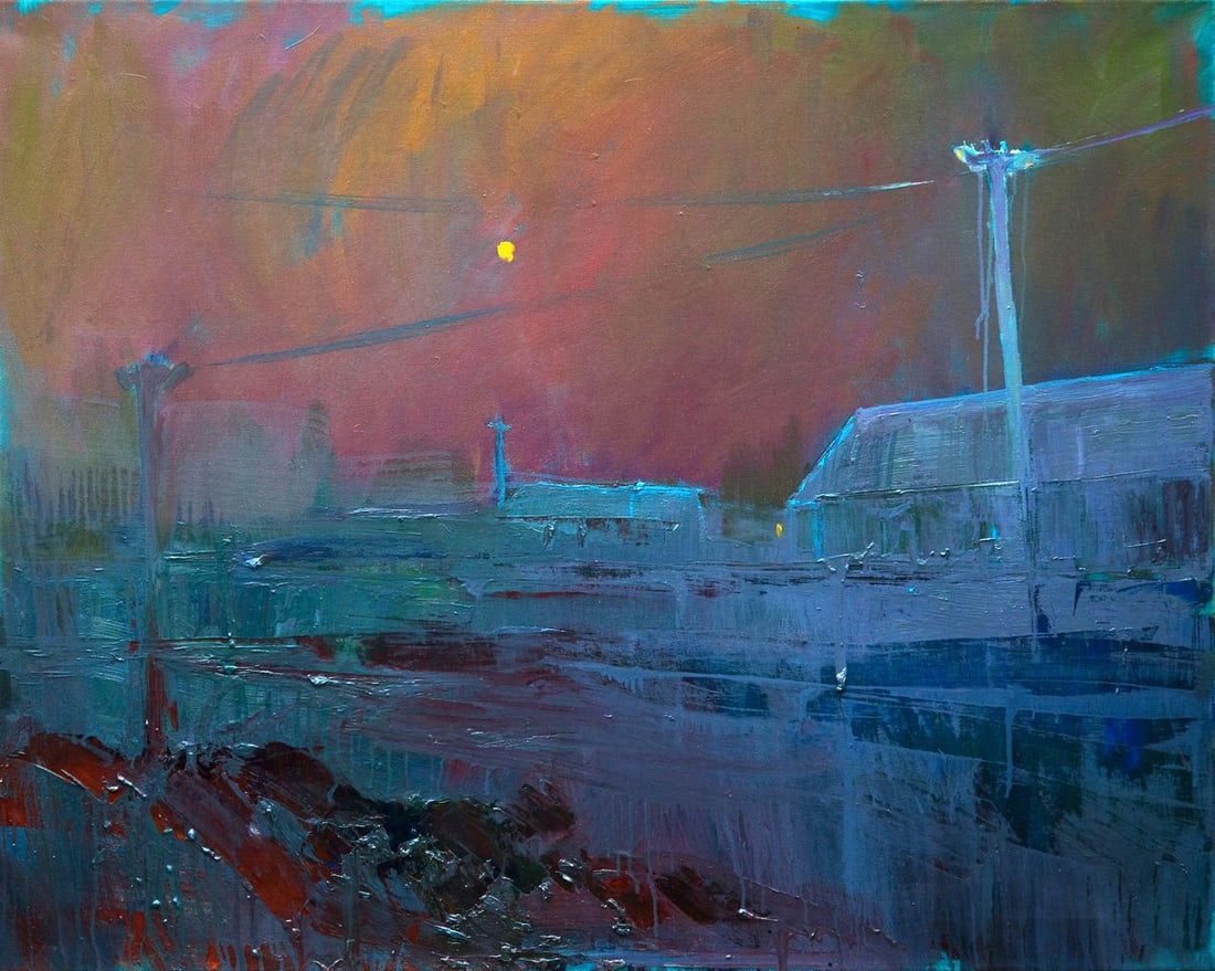 Oil painting Fog over the village Natalia Korf-Ivaniuk (1 of 6)