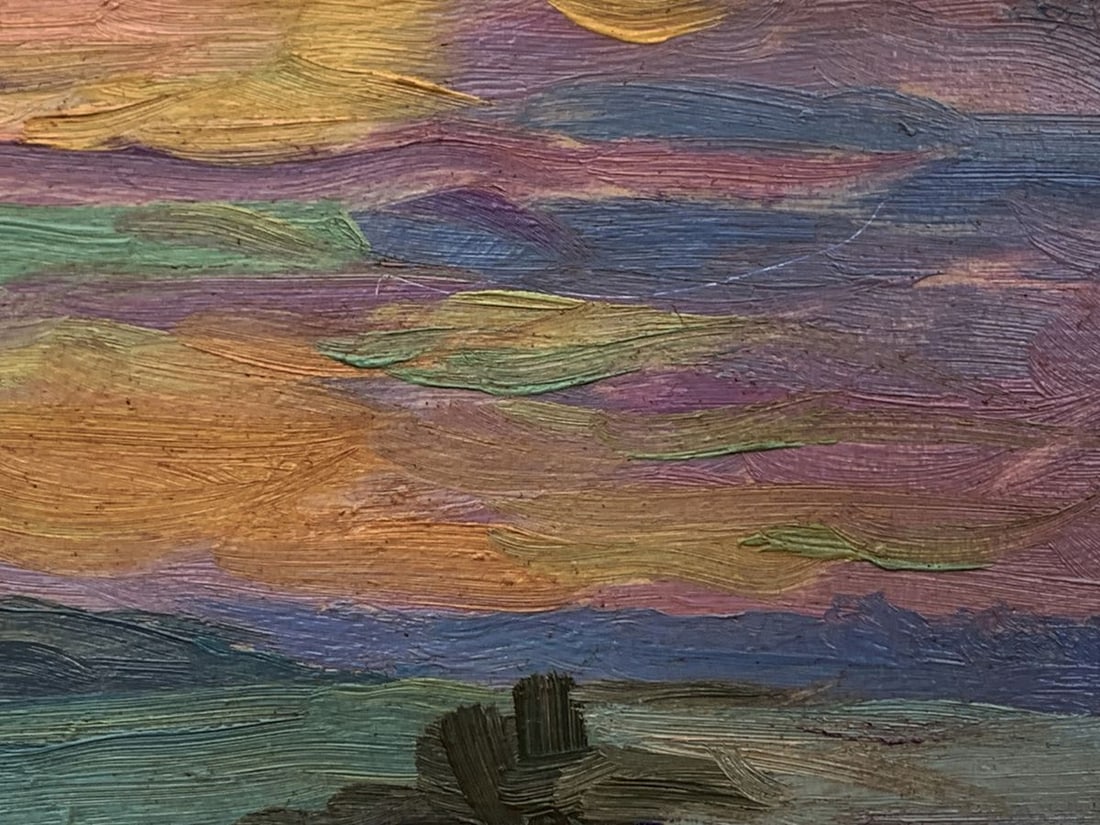 Oil painting Where the sky meets the earth Unknown artist - 8