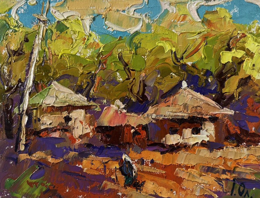 Oil painting Warm evening sun sets over the horizon Oleksiy Ivanyuk - 3