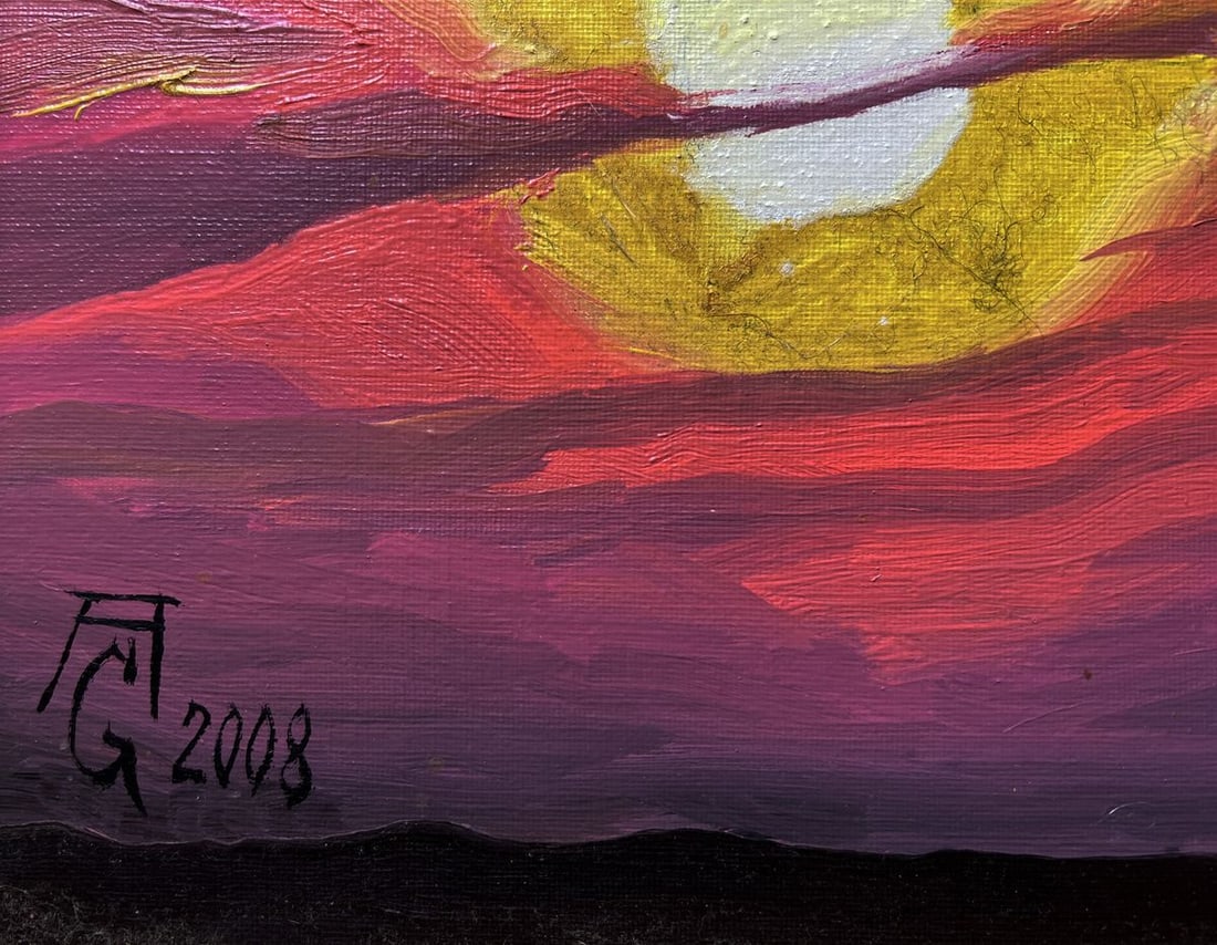 Acrylic painting The golden flame of the sky Oleksandr Gukalov - 6