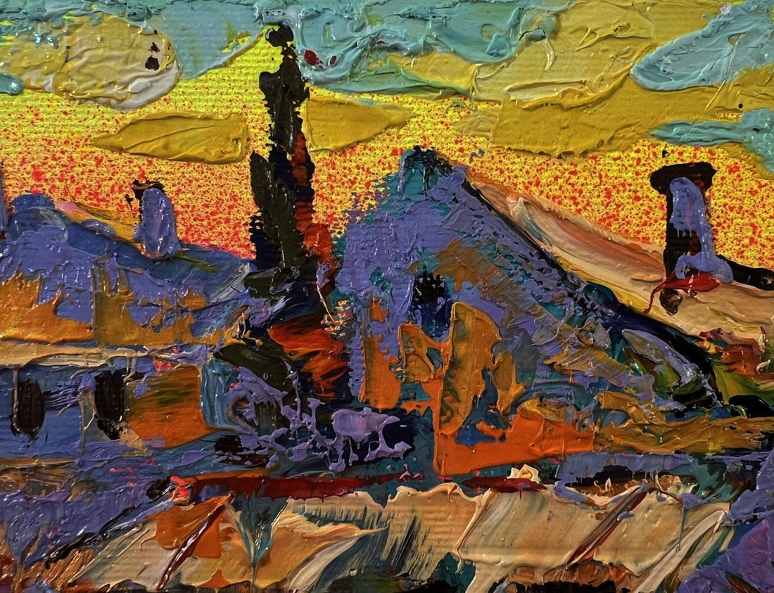 Oil painting Evening over the city Oleksiy Ivanyuk - 4