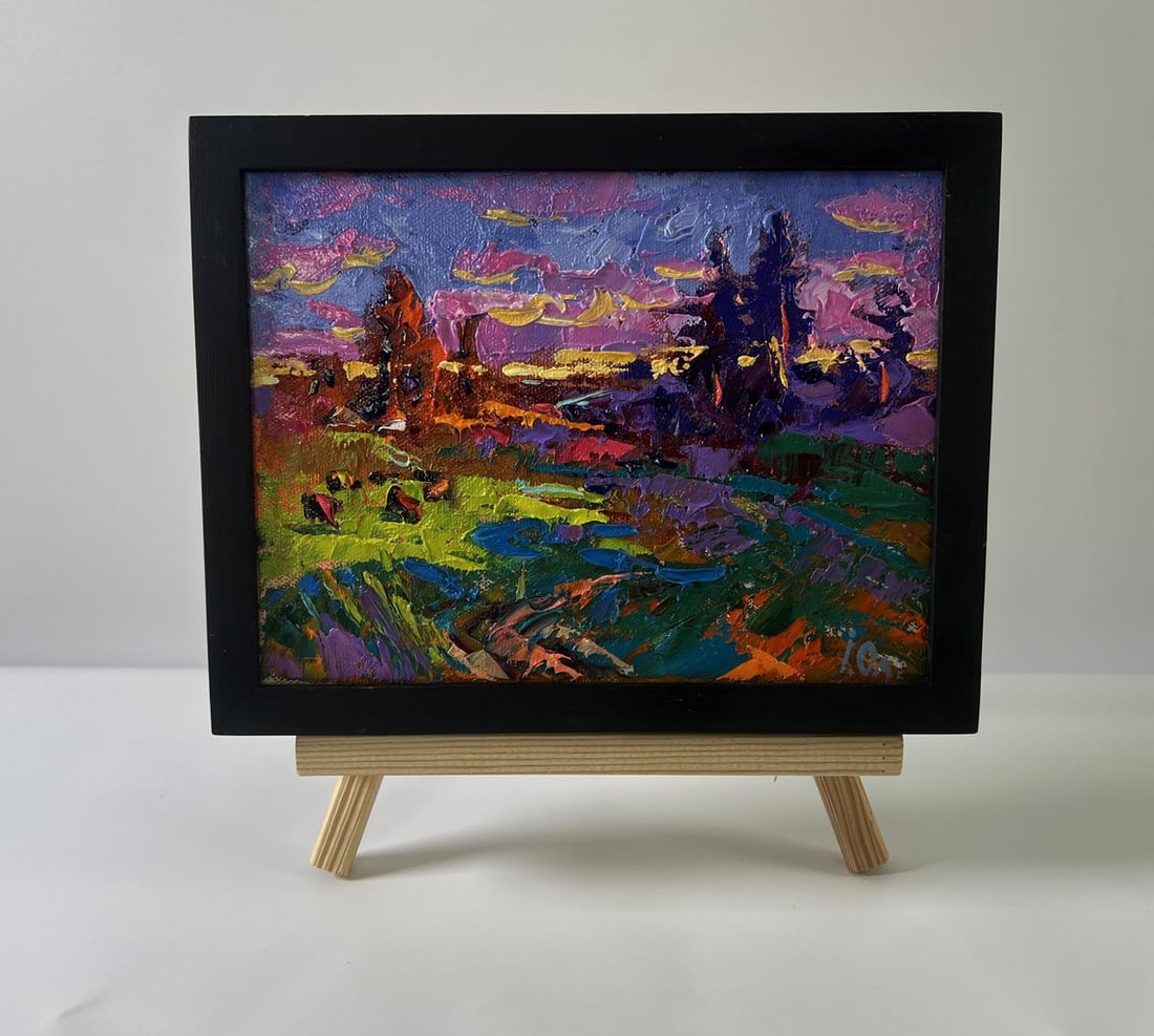 Oil painting Summer blue night Oleksiy Ivanyuk (1 of 8)