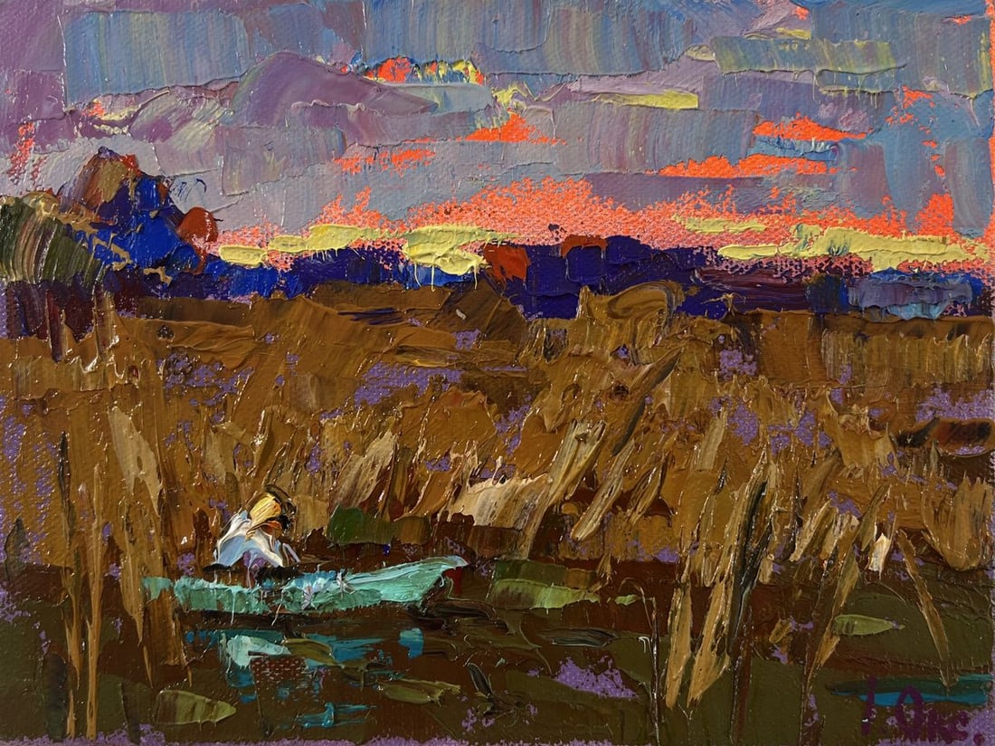 Oil painting Evening on the river Oksana Ivanyuk - 3