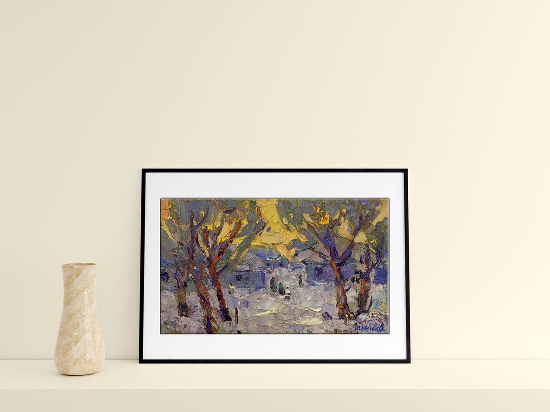 Oil painting Winter evening Kalenyuk Alex - 3