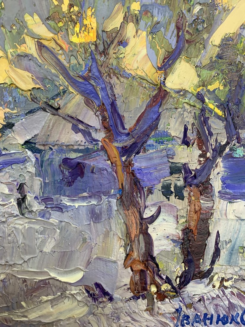 Oil painting Winter evening Kalenyuk Alex - 9