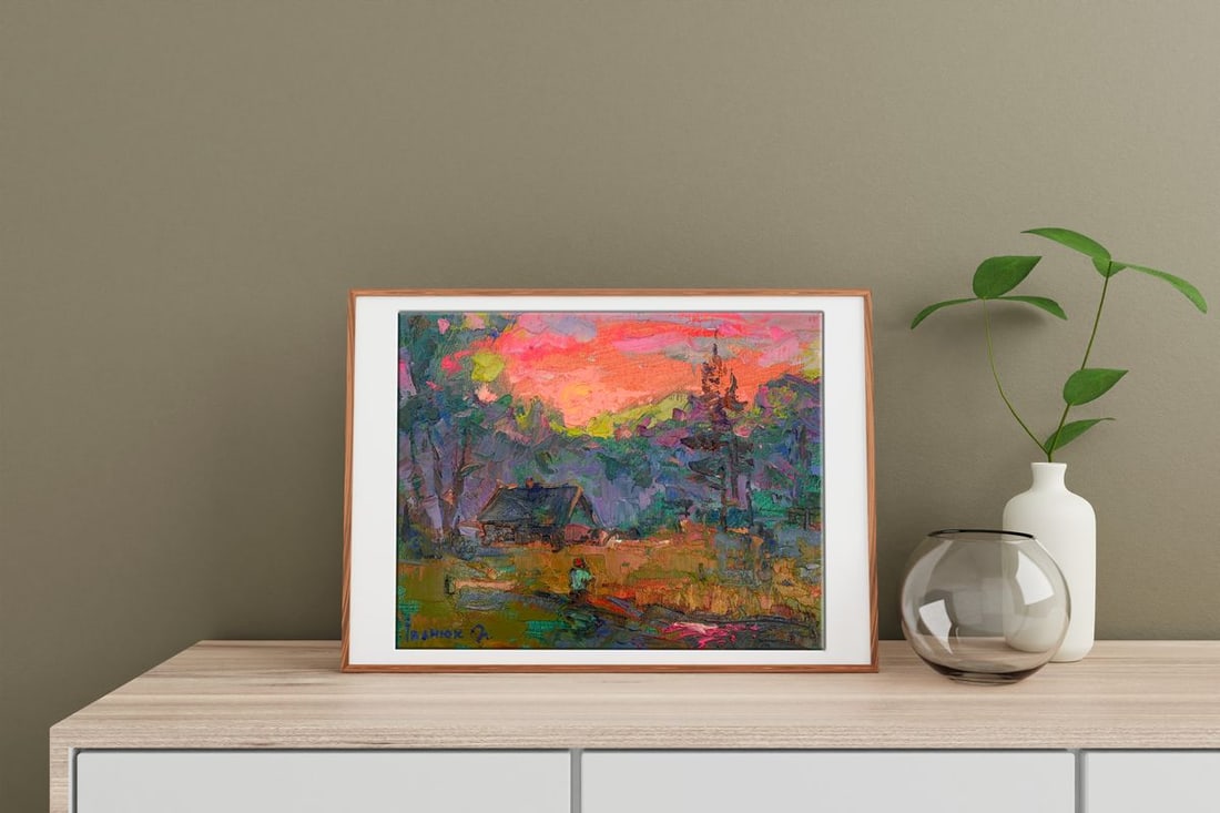 Oil painting Pink evening Kalenyuk Alex - 2