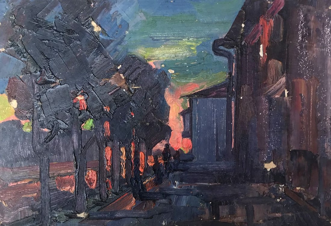 Oil painting Evening city Peter Tovpev (1 of 12)