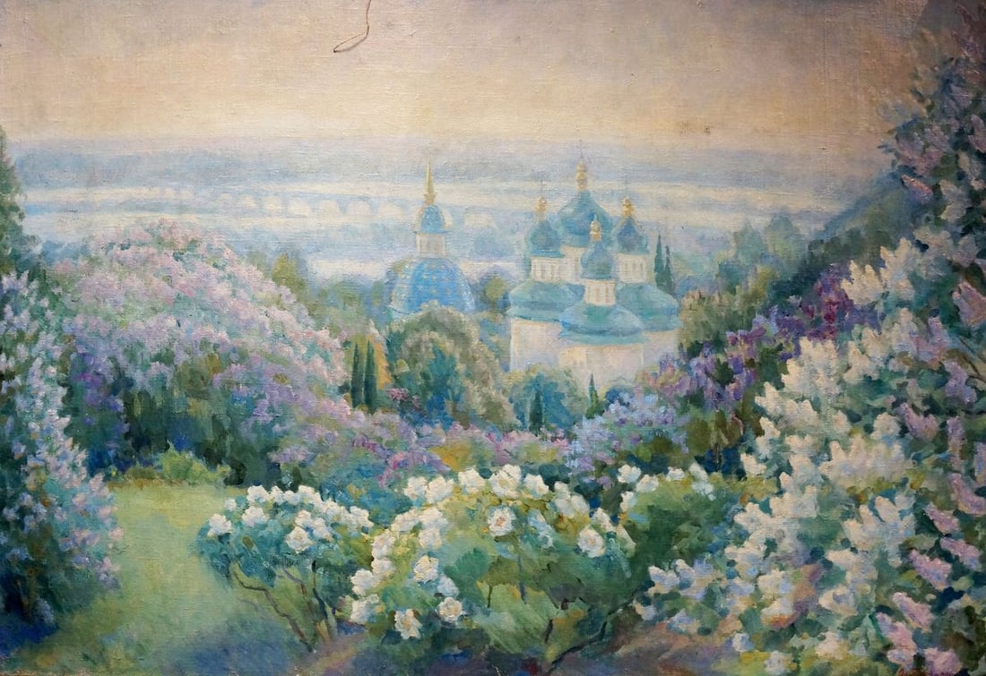 Oil painting Monastery Tytarenko Odarka Anatoliivna: Title: Oil painting Monastery Tytarenko Odarka Anatoliivna Description: NoVerns 1261 *** ABOUT THIS PAINTING *** * TITLE: "Monastery" * ARTISTS: Tytarenko Odarka Anatoliivna * SIZE: 70x100 cm/'27.55x3