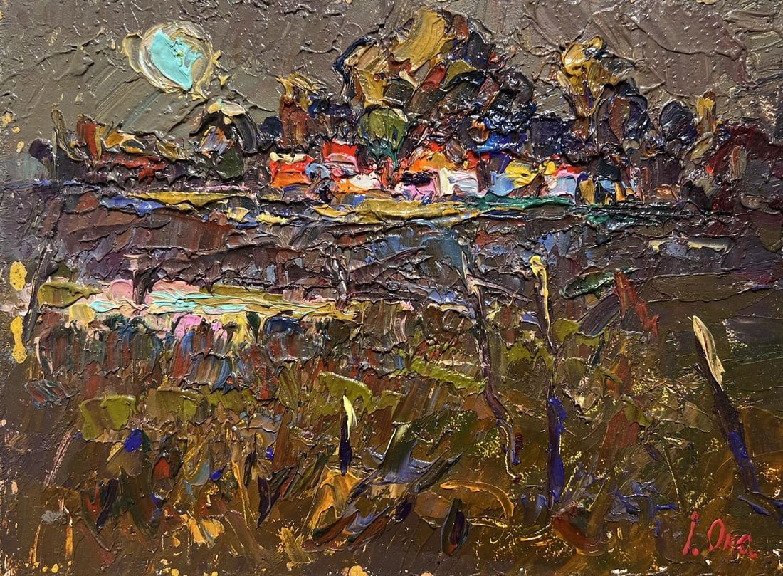 Oil painting Evening silence in the village Alex Kalenyuk - 3
