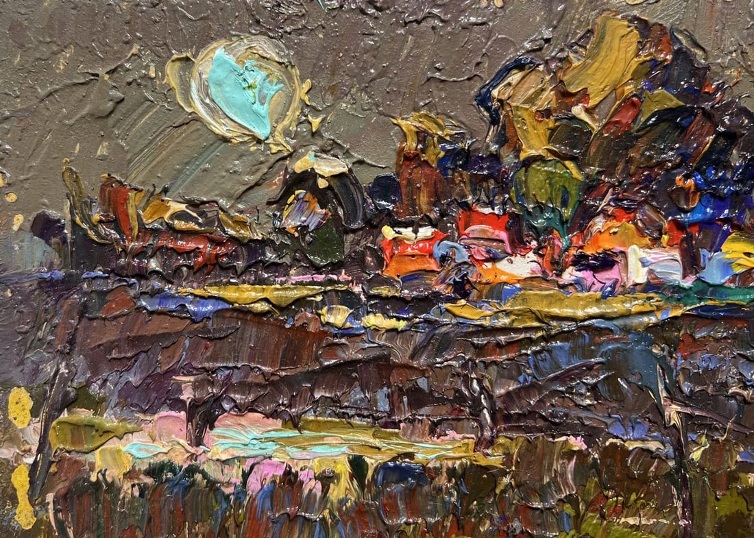 Oil painting Evening silence in the village Alex Kalenyuk - 4