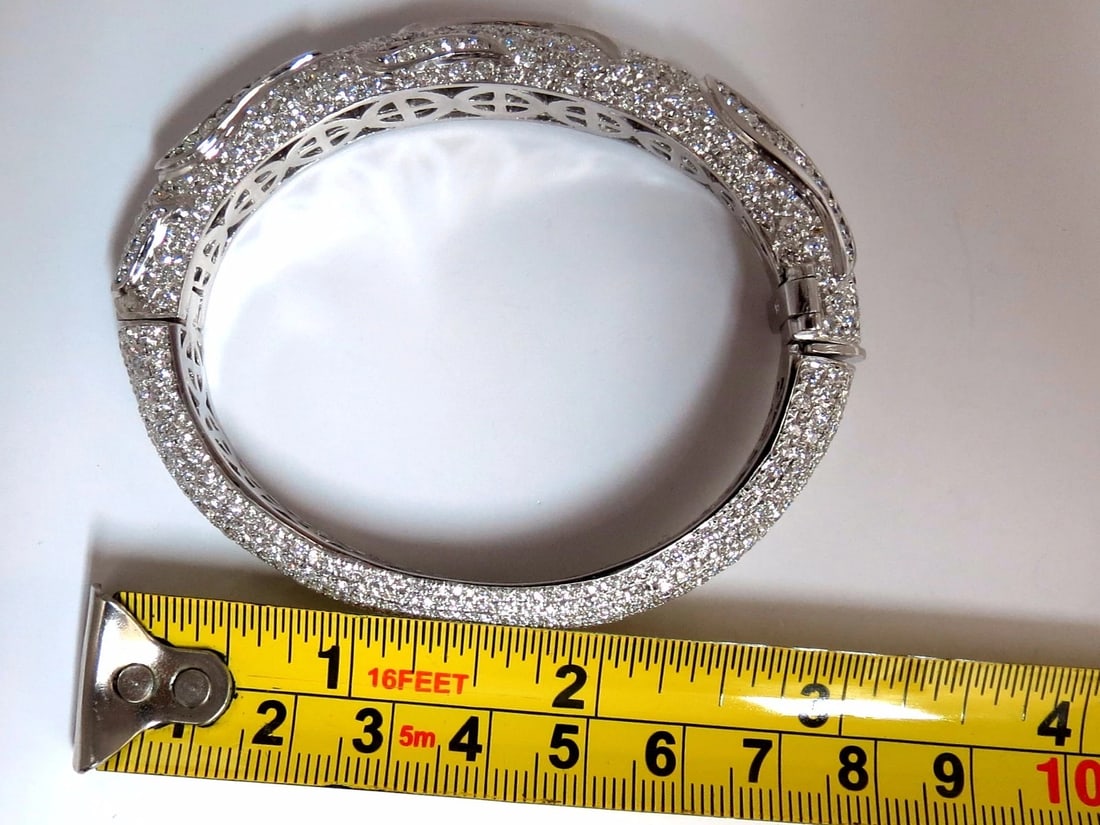 14.02ct natural diamonds eternity encrusted bangle bracelet 18kt Glam** - 11