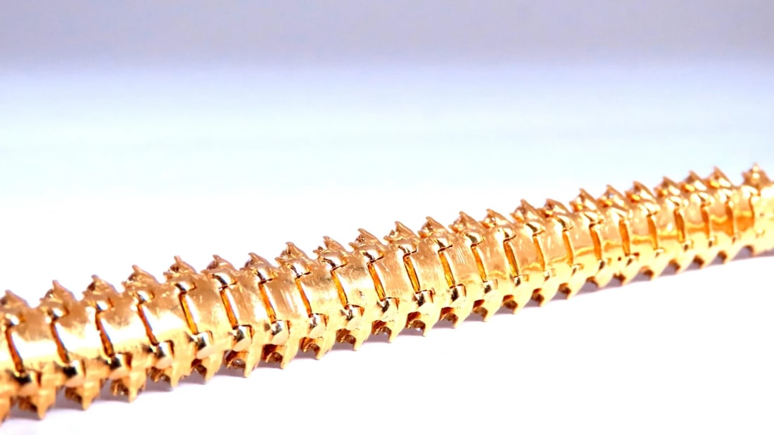 Estate 10ct Natural Round Diamonds Dome Bracelet 18kt Gold 12363** - 4