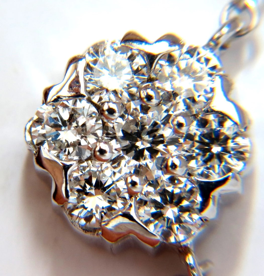 4.40CT NATURAL DIAMONDS CLUSTER BY YARD NECKLACE G/VS 14KT+** - 3