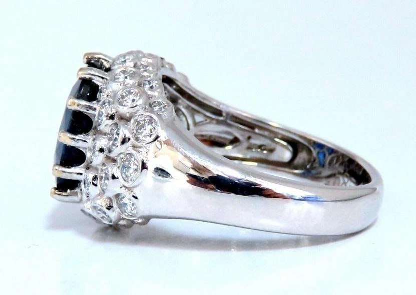 GRS Certified 4.05ct Natural No Heat Blue Sapphire Diamonds Ring 14kt #12341 *v - 3