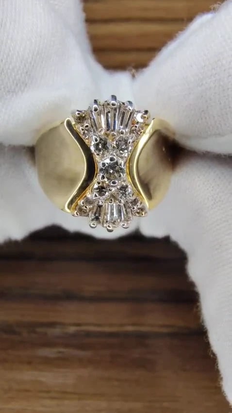 .70ct Natural Diamonds Shrimp Vintage Ring 14kt *v - 2