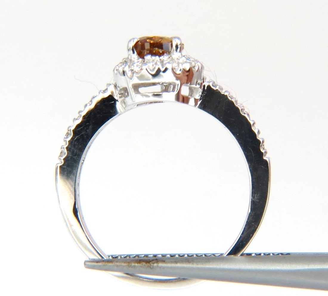 1.60ct. natural fancy color yellow brown diamonds halo ring 14kt *v - 6