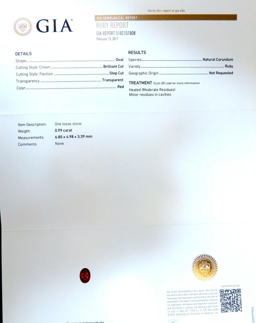 GIA Certified Ruby .99ct Diamond ring Platinum Vivid Red Prime** - 5