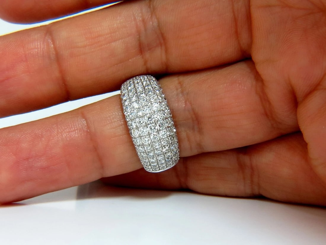 2.77CT FULL CUT DIAMONDS BEAD SET WIDE BAND RING 18KT 10MM SIZE 6.75 *v - 10